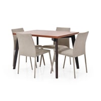 Juegos de Comedor Lugo Matiz 4 Puestos + Sillas Lugo Tela Beige