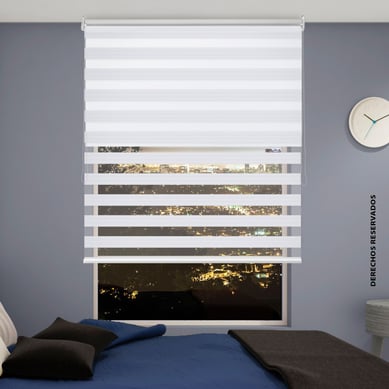 Persiana Enrollable + Blackout 2En1 Ancho 100cm Alto 180cm Color Blanco Perlado