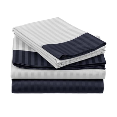 Juego Cama King 300 Hilos 100%A Ss Cene Azul