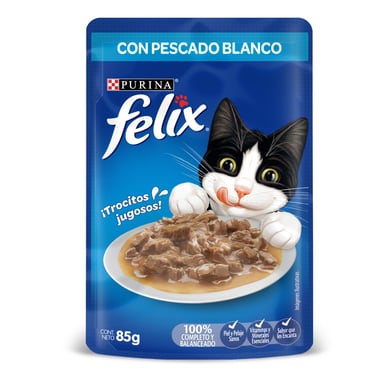 Alimento H�medo F�lix Pescado Blanco Salsa X85 G