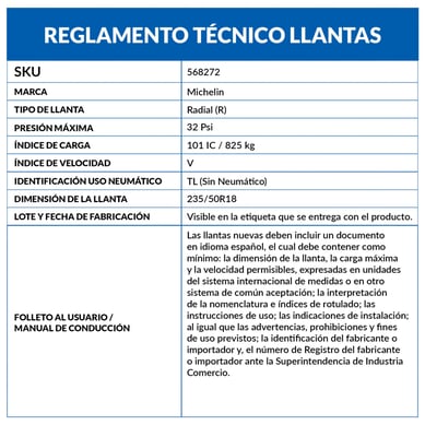 Llanta 235/50R18 Xl Advantage Suv