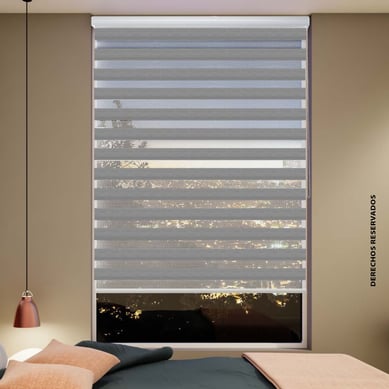 Persiana Enrollable Roller Duo Ancho 100cm Alto 180cm Color Gris Himalaya