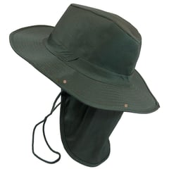GENERICO - Sombrero Pescador Pesquero Hombre Mujer Safari Sol Cuello Capa Solapa VERDE