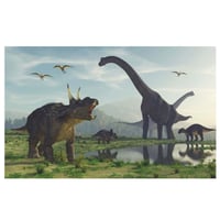 Vinilo Deco Dinosaurios Era Mesozoica S 120X74