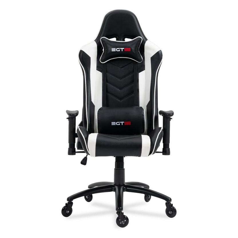 Silla Ergonómica Office Developer Gamer Negra/Blanco con Tapizado Cuero ...