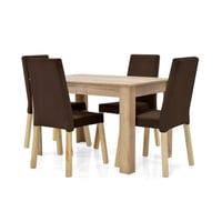 Set Comedor 4 Puestos Voru 77X120X76 Sillas Chocolate