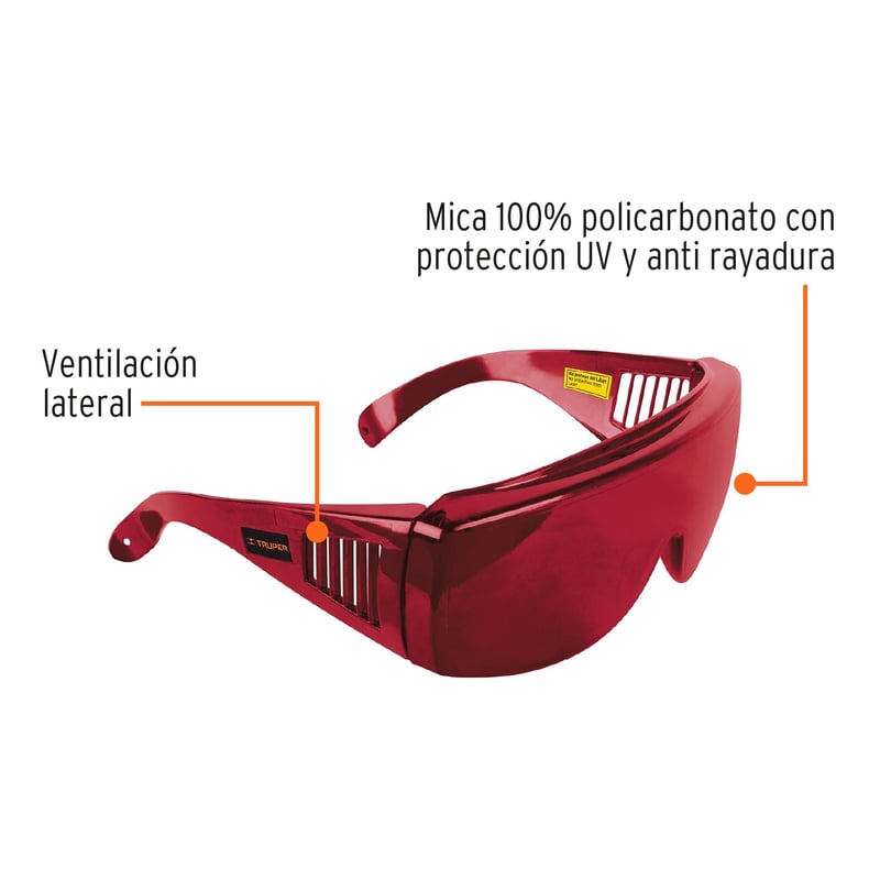 Gafas Rojas para Laser Con Proteccion Uv y Antirayaduras
