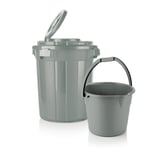 Set Caneca 37L + Balde 10L Gris Ecológico