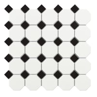 Mosaico Octogon White Matt 29.5x29.5 cm color blanco