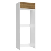 Mueble para Nevera/Refrigerador Glamy 1 Puerta Abatible - Blanco/Marrón