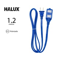 Extensión Eléctrica Azul Polarizada 1.2 m de 3 Salidas Halux