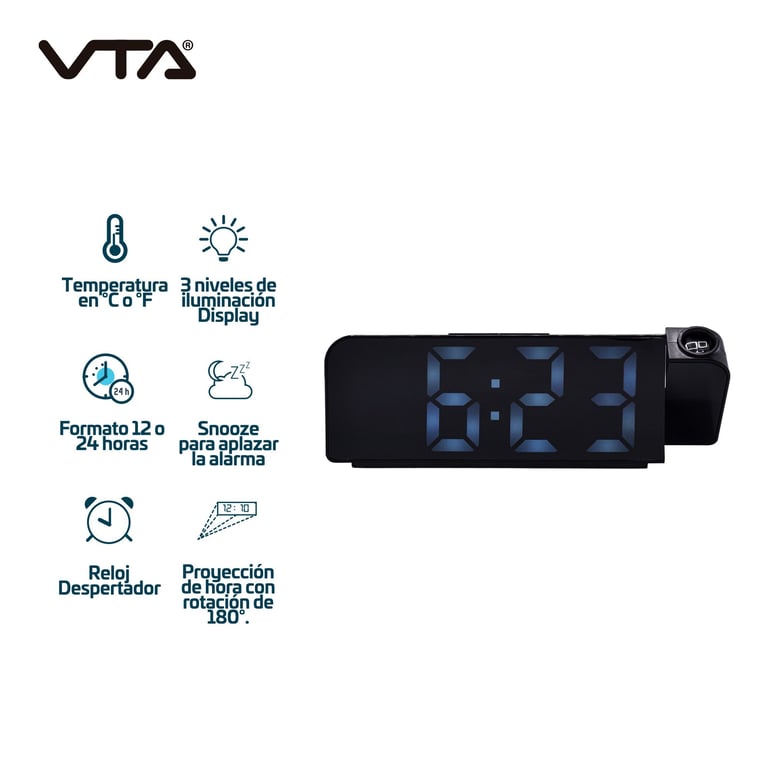 Reloj Despertador Con Proyector Vta Homecenter
