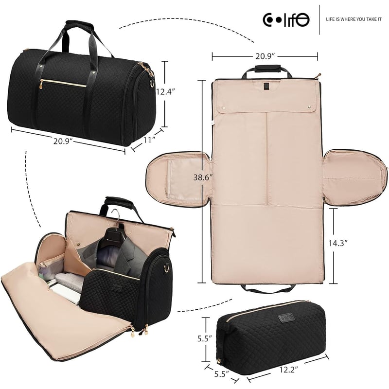 "Bolsa de Viaje Convertible con Bolsa Negra"