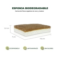 Set de 3 Unidades Esponja Biodegradable para Cocina
