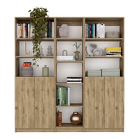 Combo Home 180x62cm Macadamia Tres Bibliotecas