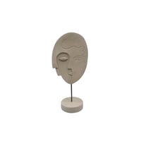 Escultura Mascara Poliresina 15.3x33.8 cm Café Etiopia