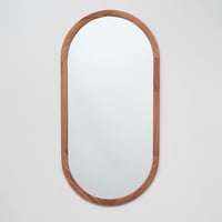 Espejo Ovalado En Madera Tabaco 40x80 cm