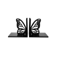 Just Home Collection Apoya Libros Mariposas Madera 31.8x15 cm Negro Home