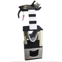 Gimnasio Acicalador para Gatos Negro Gris