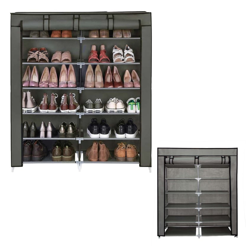 Mueble Zapatera Organizador Zapatos 36 Pares 6 Niveles 12 Espacios