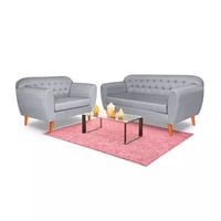 Deluxe Furniture Juego de Sala 3-2 Efrain Tapizado Microfibra 195x80x75