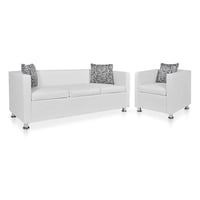 Deluxe Furniture Juego de Sala 3-1 Ibiza Tapizado Cuero Sintetico 180x75x70