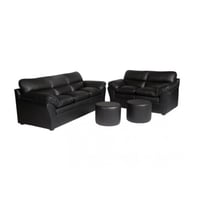 Deluxe Furniture Juego de Sala 3-2 Chicago Tapizado Cuero Sintético 180X70X70