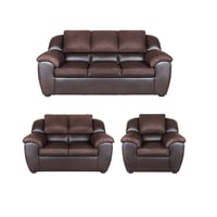 Deluxe Furniture Juego de Sala 3-2-1 Lino Tapizado Cuero Sintético 190X80X80