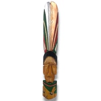 Artesanía Indígena Mascara Chaman Tocado Bicolor 150 Cm