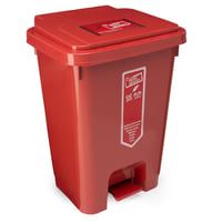 Caneca Reciclaje Grande 35l Plástica de Pedal Rojo