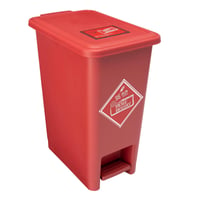 Caneca de Reciclaje Plástica Roja Con Pedal 12 Lts