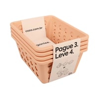Cajas Pequeñas Organizadoras Plástico Pague 3 Lleve 4 Rosa
