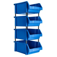 4 Modulares Abierto Az Organizador Plástico Inventarios 45kg Azul