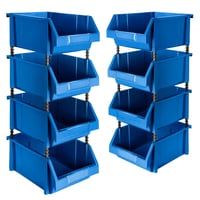 8 Modulares Abierto Az Organizador Plástico Inventarios 45kg Azul