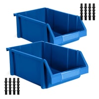 2 Modulares Abierto Az Organizador Plástico Inventarios 45kg Azul
