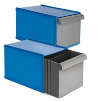 2 Cajones Organizador Herramienta Apilables y Modulares 25kg Azul