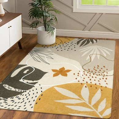 Alfombra Lavable Bohemia de 0.91m x 1.52m Color Beige Marca Lahome