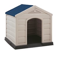 Casa Perro Plástica Grande 92x90x89 Cm Techo Azul Navy Rimax