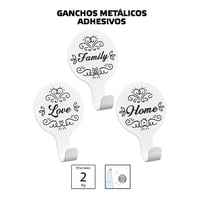 Gancho Metalico Adhesivo Decorativo X 3 P.M. 2 Kg