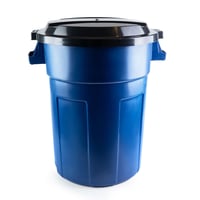 Caneca Tanque Grande Multiuso Plástica 70l Con Tapa y Manija Azul