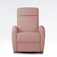 Silla Reclinable 1 Puesto Giratoria Mecedora Alaska en Tela Rosa