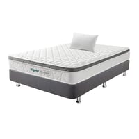 Combo Colchón Semidoble Sigma Dream 120x190 + base Cama Plus Lino Gris + 1 Almohada