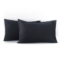 Setx2 Fundas Almohada 50x75 Microfibra Negro