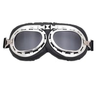 Gafas de Moto Acolchadas Vintage Plateado