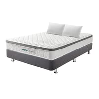 Combo Colchón Doble Sigma Dream 140X190 + Base Cama Plus Lino Gris + 2 Almohadas Economicas