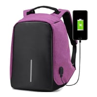 Maleta Antirrobo Mochila Seguridad Cable Morado