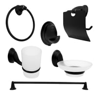 Kit de Accesorios para Baño en Zinc Negro Set X 6 Unidades