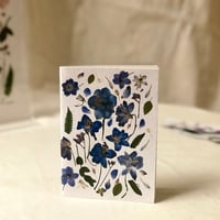 Cuaderno Arte Floral Azul Papel de Fibras Vegetales Cosido 10x14 cm