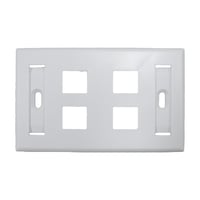 Faceplate Plano 4 Puertos Tipo Keystone Blanco VCP