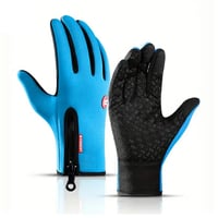 Guantes Táctiles Invierno Semi Impermeables Azul Claro m